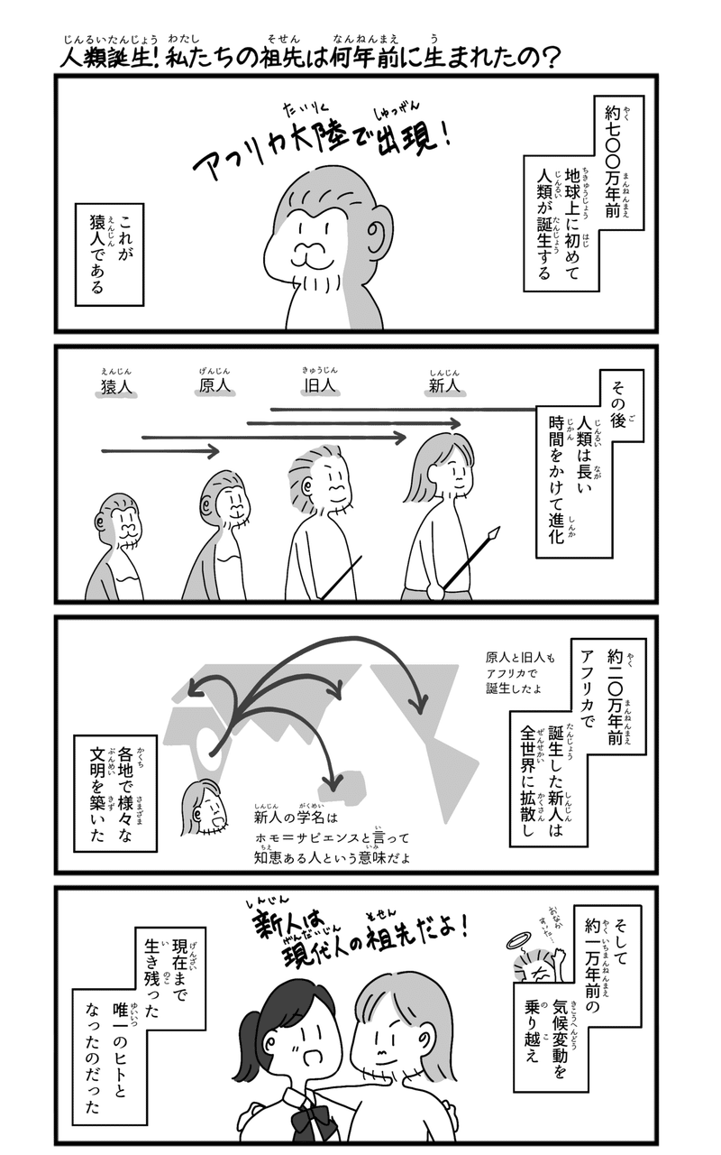 いよいよ新学期 楽しい日本史4コマ漫画 原始編 マツイ 元社会科教師 Note