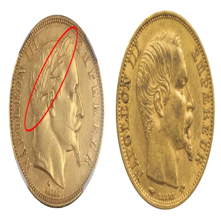 有名なフランスの金貨「フランス ナポレオン3世（有冠）50フラン金貨①