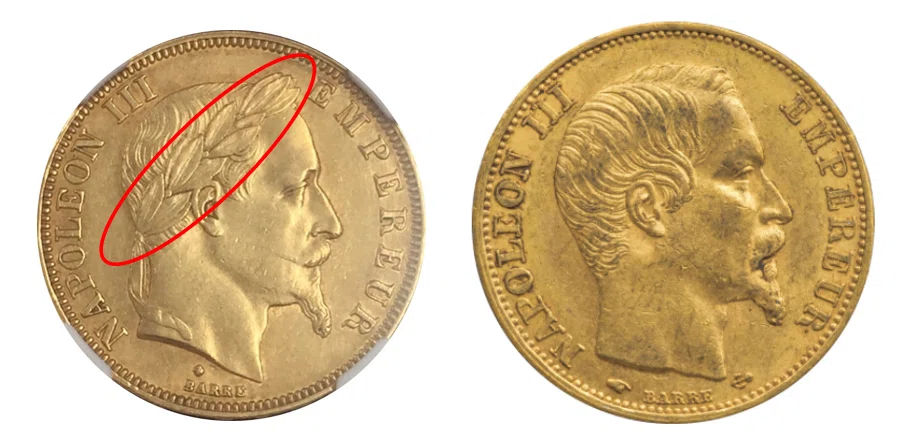 有名なフランスの金貨「フランス ナポレオン3世(有冠)50フラン金貨① 有名なフランスの金貨「フランス ナポレオン3世(有冠)50フラン金貨①