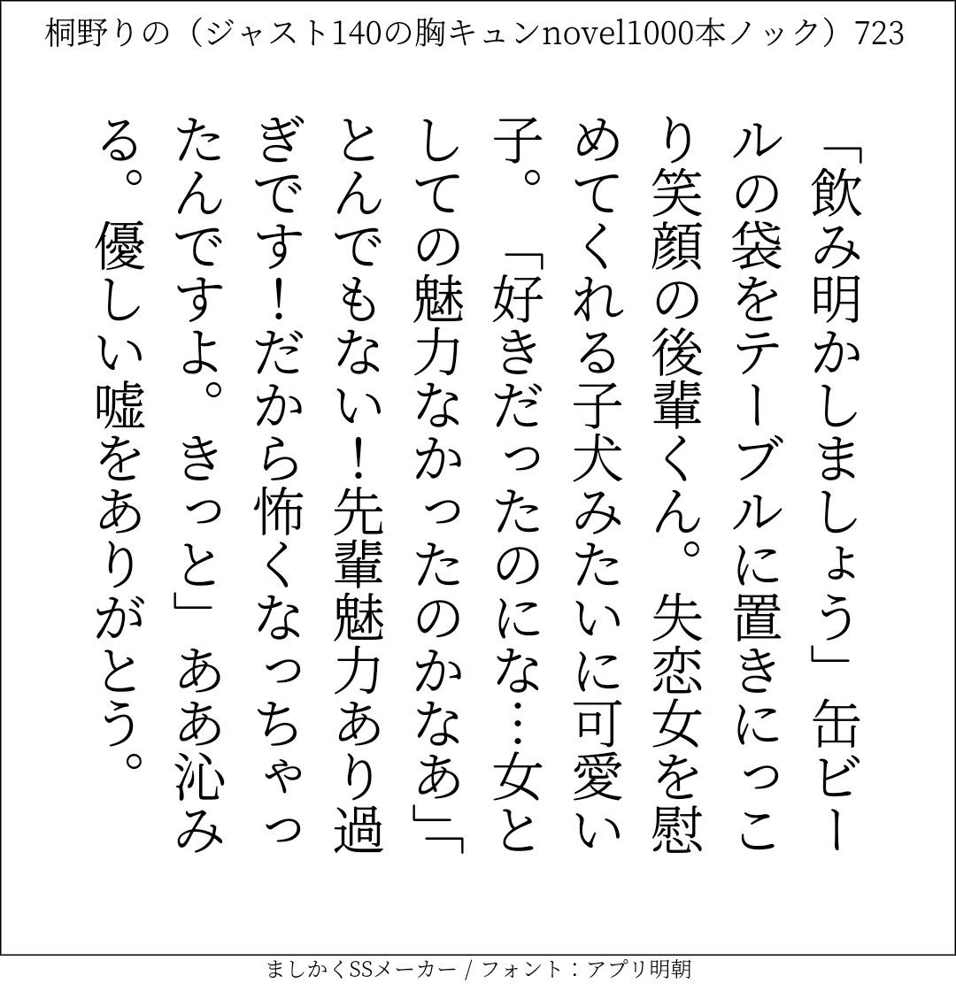 胸キュンnovel1000本ノック723 桐野りの 胸キュンノベラー Note