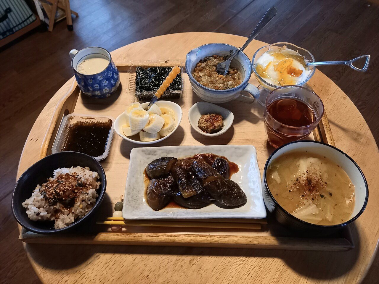 本日の朝食は茄子の生姜醤油焼き 柘榴 Note 本日の朝食は茄子の生姜醤油焼き 柘榴 Note