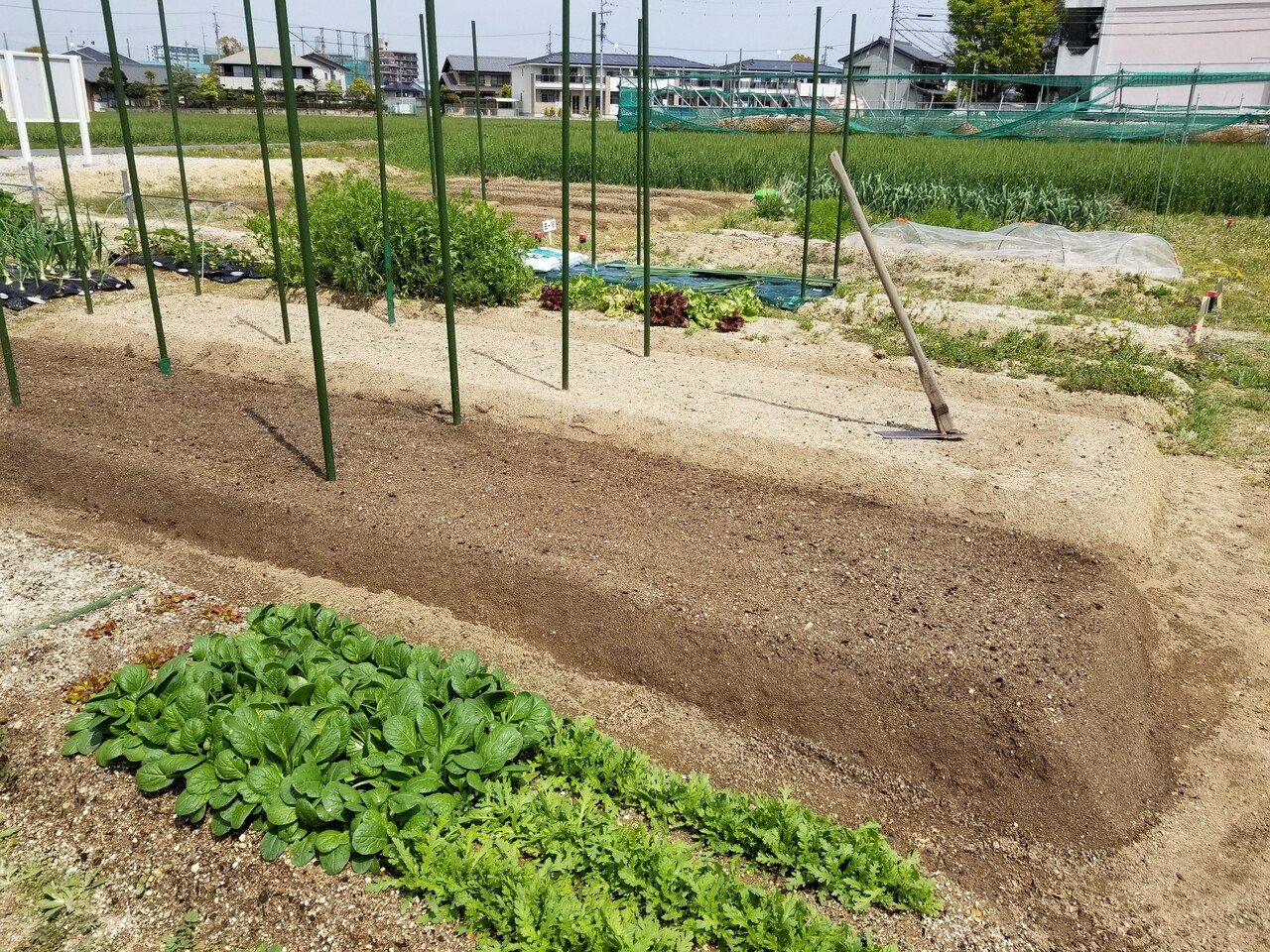 ハンドメイド畑作業用 手押し畝切り