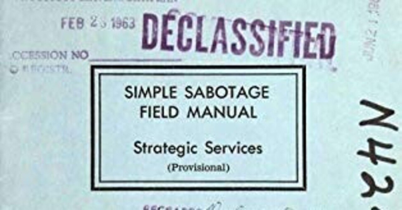 CIAの破壊工作マニュアルに学ぶ、ダメな組織の作り方