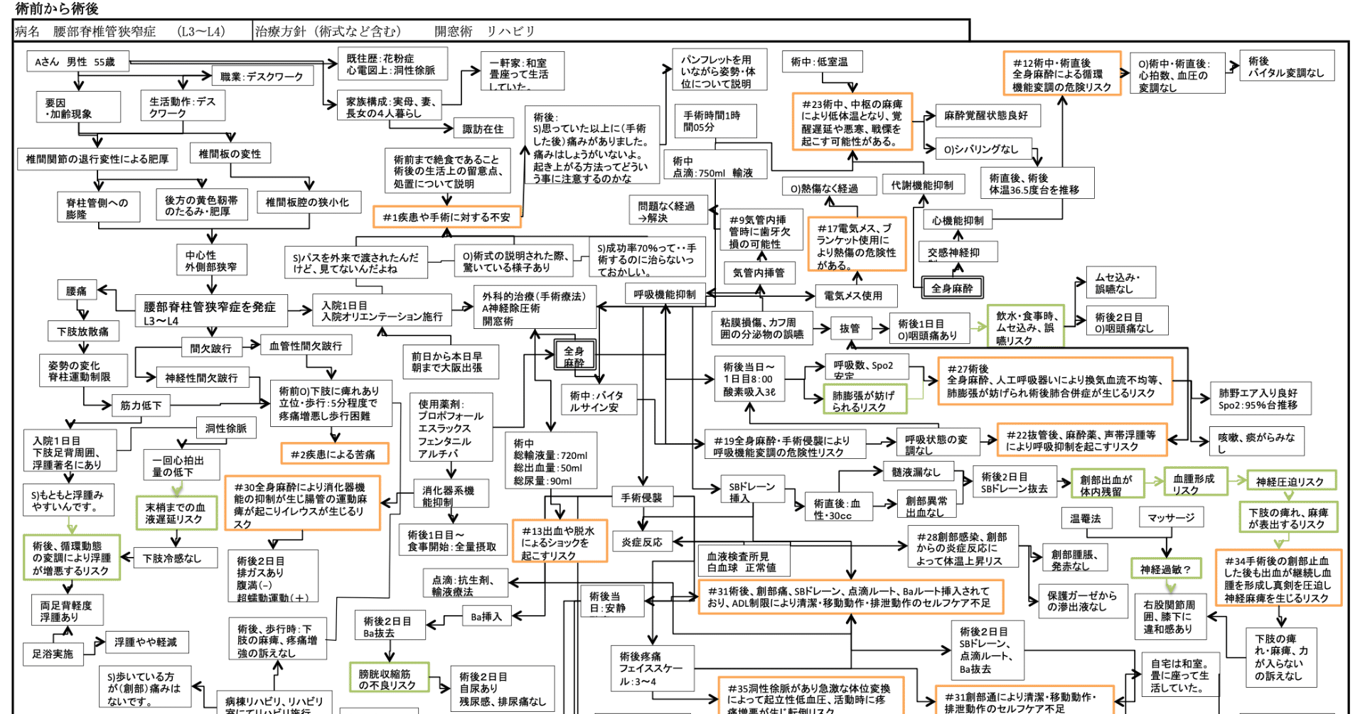 看護学生 看護実習 手順書 関連図 周手術期 急性期 レポート アセスメント 周手術期の関連図のご紹介です！｜小日向 さくら