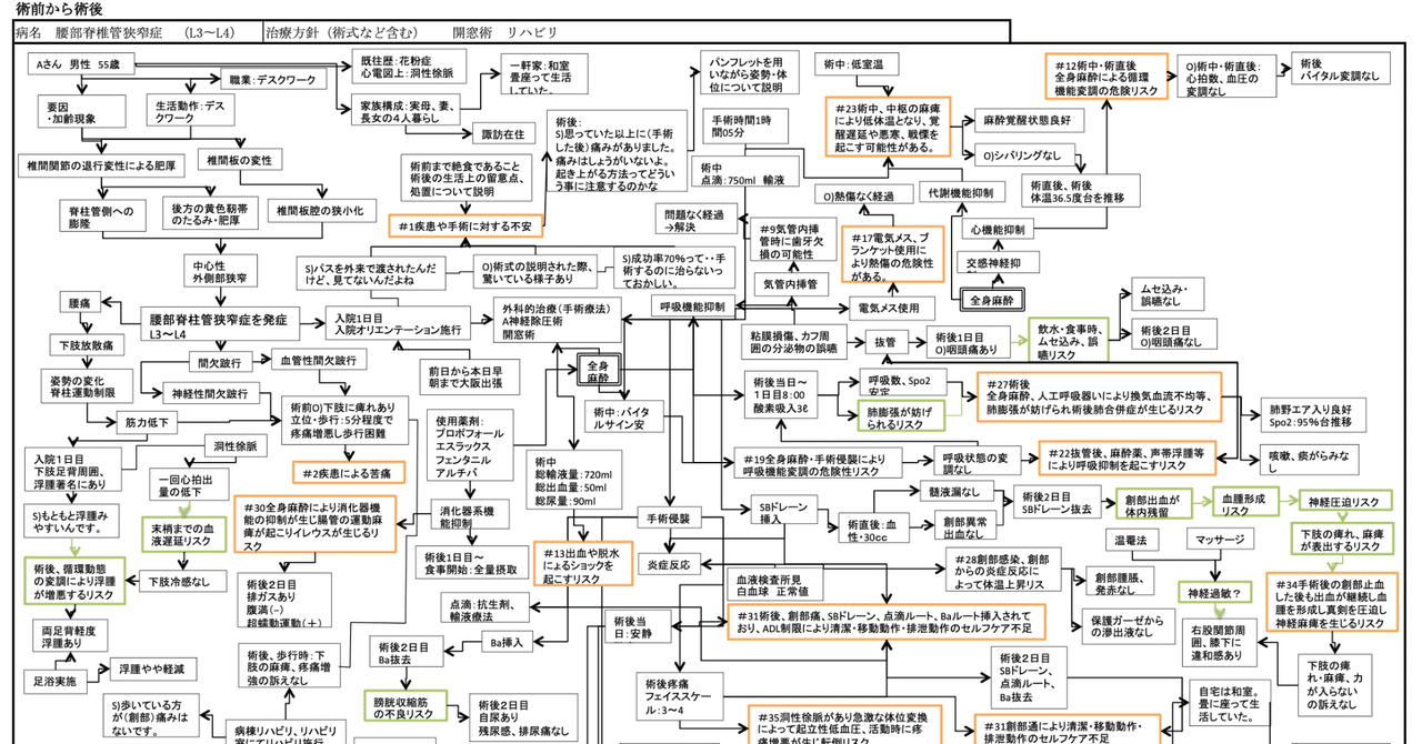 看護学生 看護実習 手順書 関連図 周手術期 急性期 レポート アセスメント 周手術期の関連図のご紹介です！｜小日向 さくら