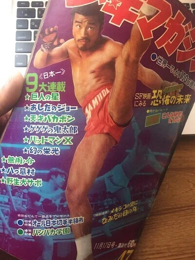キックの鬼 沢村忠少年時代 絵画 振り乱し
