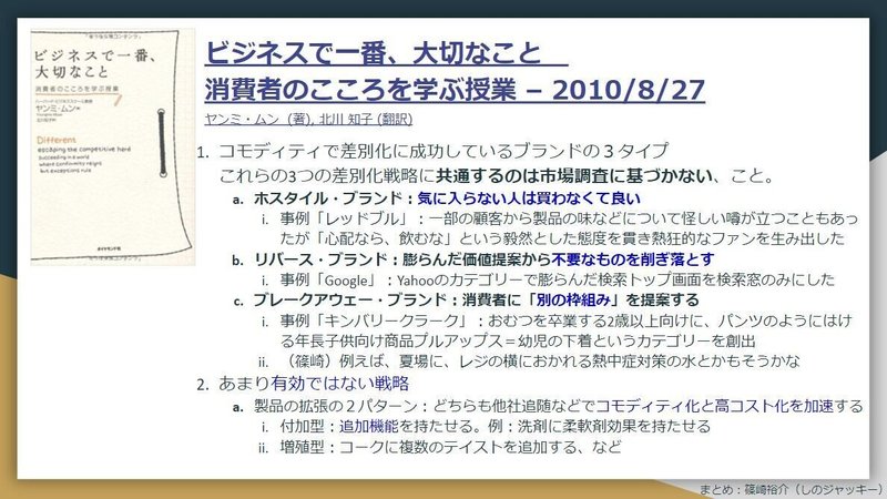 コモディティ分野で差別化する3大ブランド戦略とリーンスタートアップについて 7 3 しのジャッキー 篠崎 裕介 Note