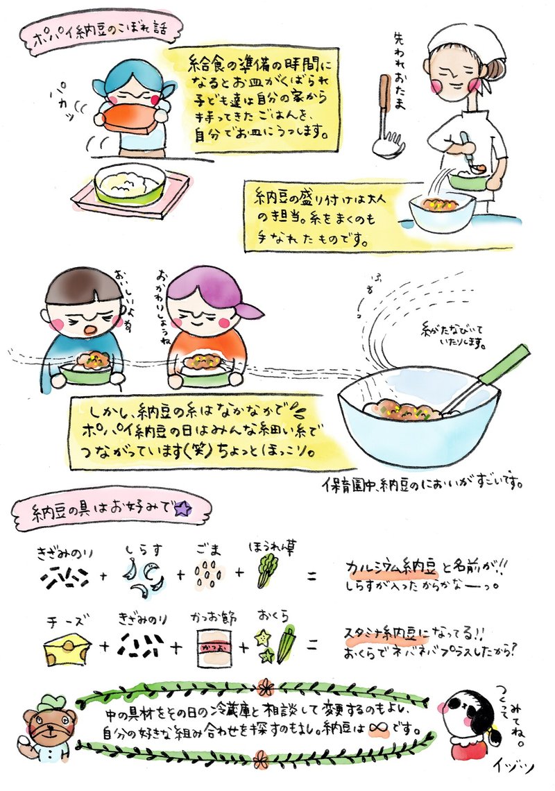 ポパイ納豆は保育園で人気のメニューです ごはんがとまりません イラストレシピ イヅツ Note