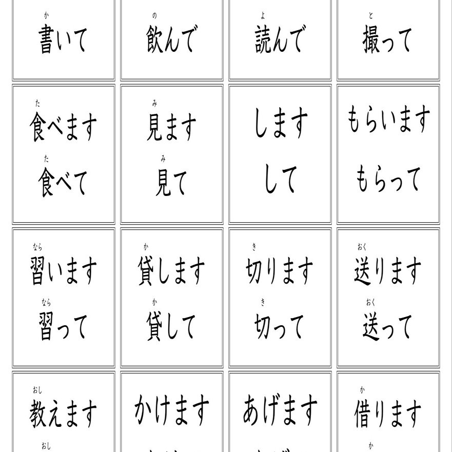 みんなの日本語 初級i て形フラッシュカード 漢字ルビあり Gogakuaruaru Note