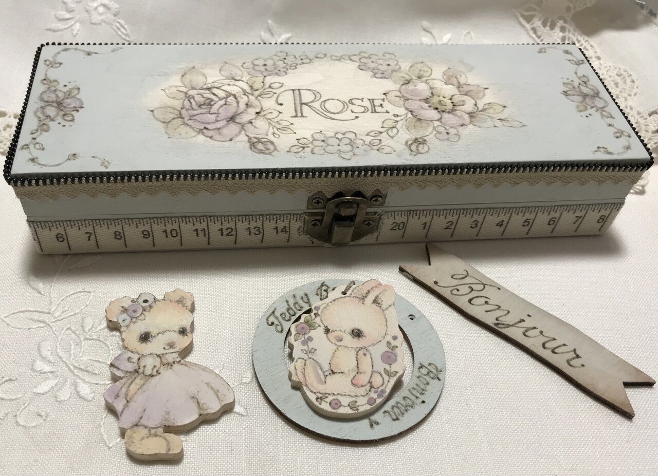 トールペイント ウッドバーニング ハンドメイド 井川恵美 木箱