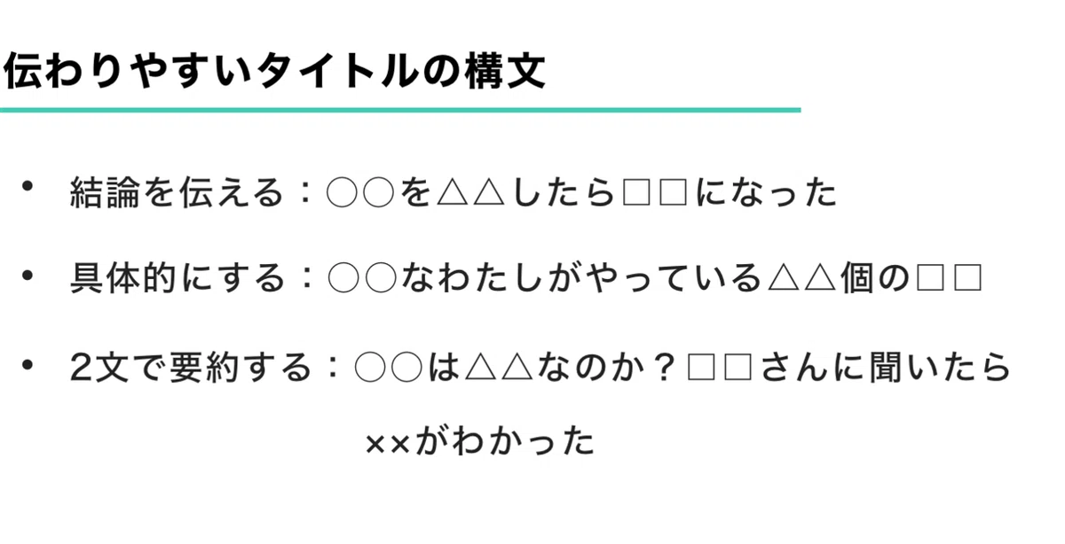 タイトルの構文