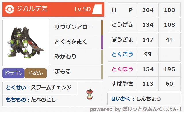 Jcs21予選使用構築 ジガルデコントロール がはく Note