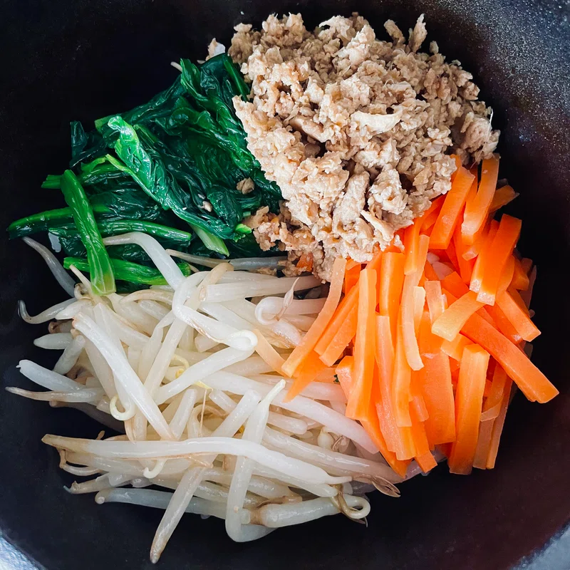 豆腐そぼろを使って石焼ビビンバ As Note