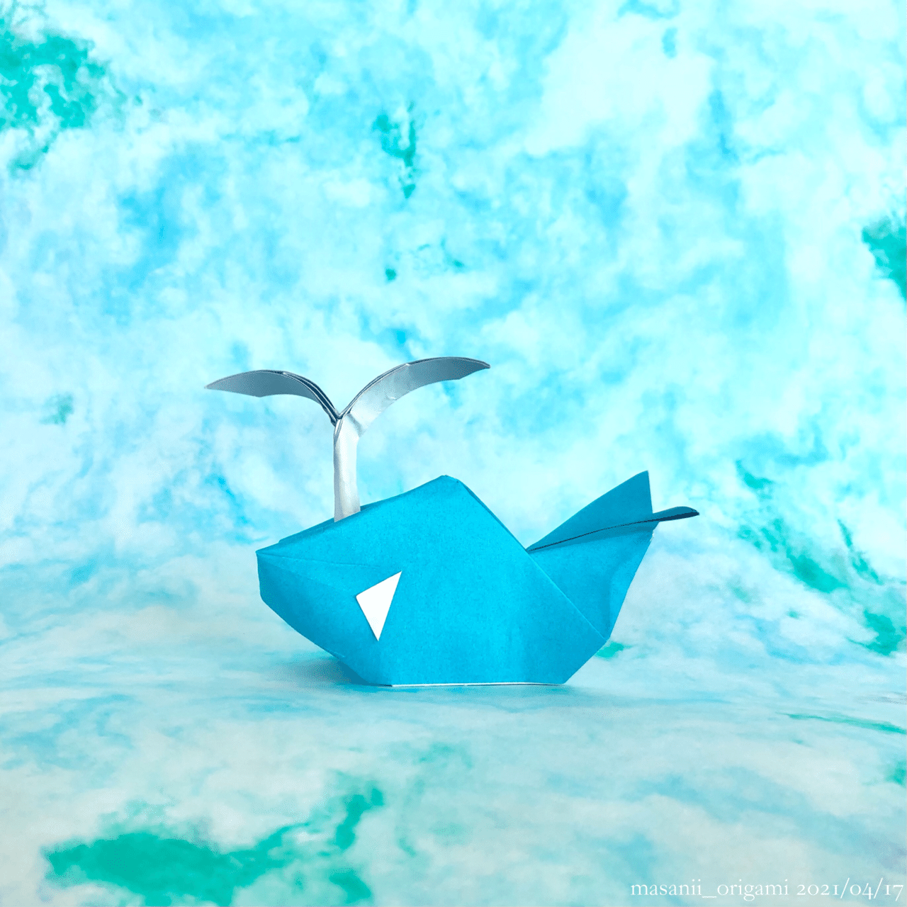 水しぶきも折り紙で ライアン ドンさんの クジラ Whale Designed By Ryan Dong まさにぃ Note