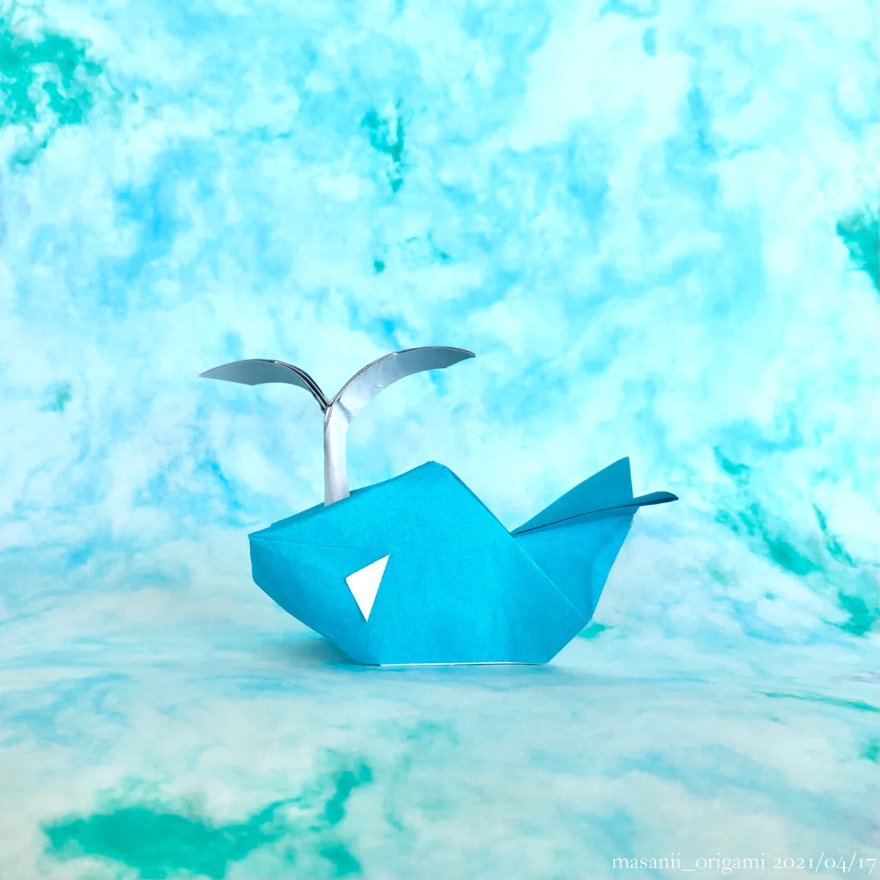水しぶきも折り紙で ライアン ドンさんの クジラ Whale Designed By Ryan Dong まさにぃ Note