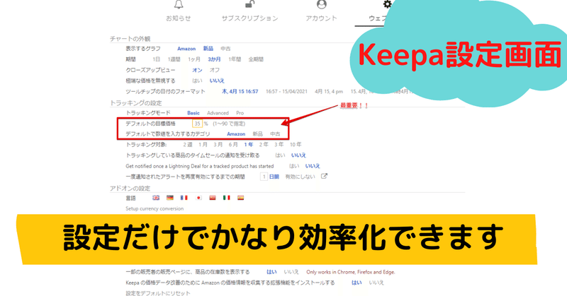 これだけでもかなり効率化 Keepaの設定項目について解説していきます Denit Amazon刈り取り 情報配信 Note これだけでもかなり効率化 Keepaの設定項目について解説していきます Denit Amazon刈り取り 情報配信 Note