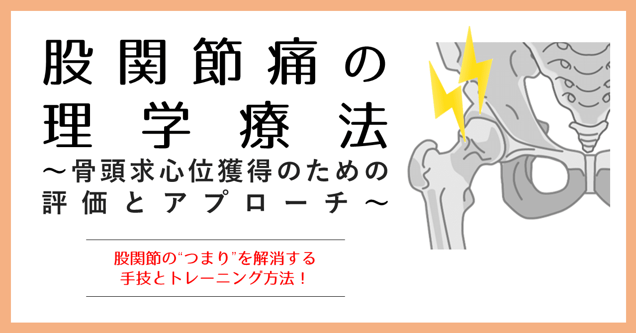 股関節痛の理学療法 骨頭求心位獲得のための評価とアプローチ 理学療法士による理学療法士のためのnote Note