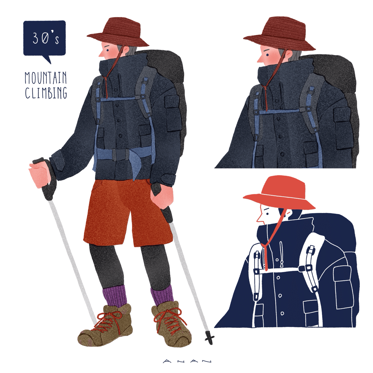 96人目 30代 登山をする男性 あなんよーこ イラストレーター Note