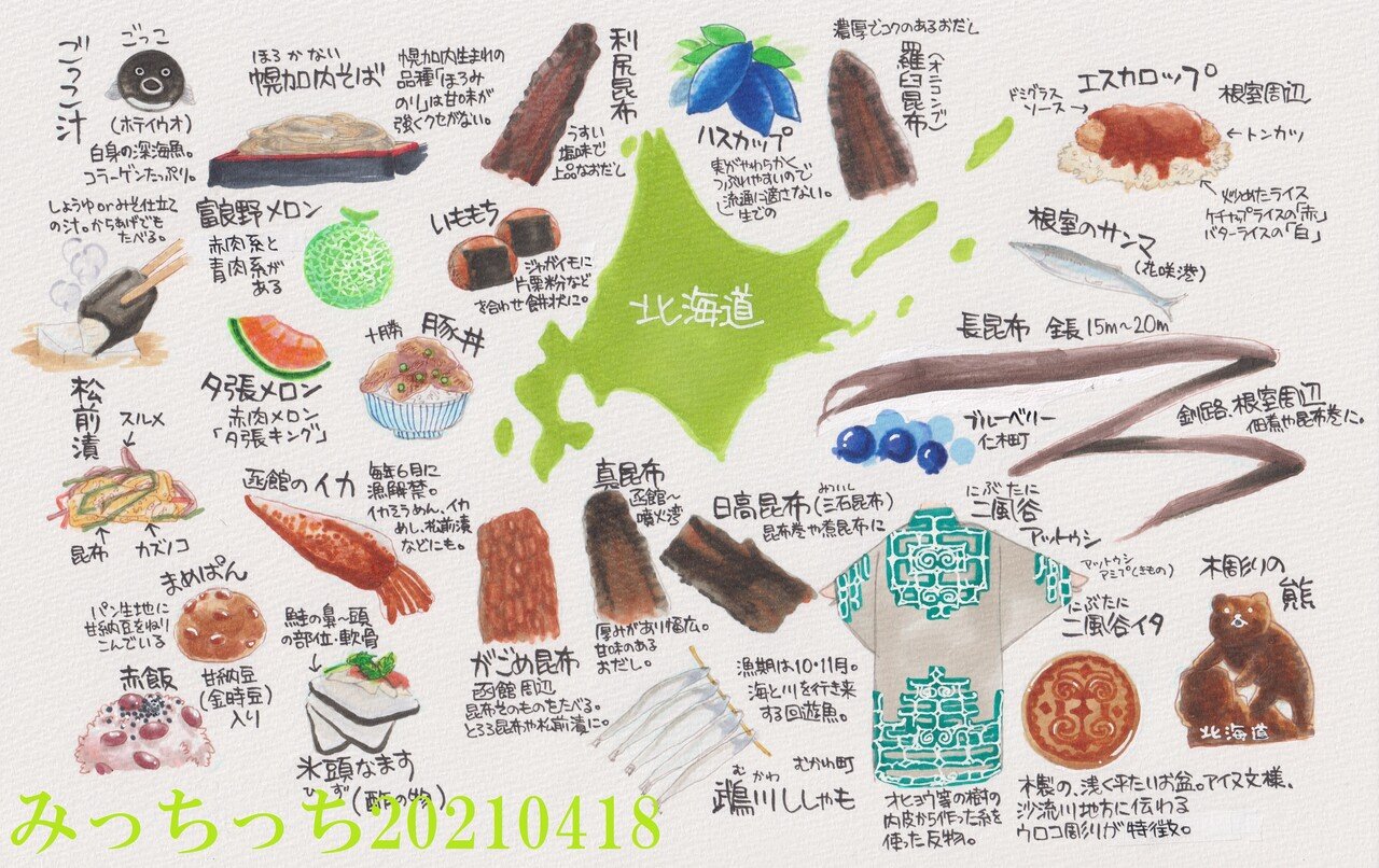 特産物おえかきノート １ 北海道 たかはしみっちっち Note
