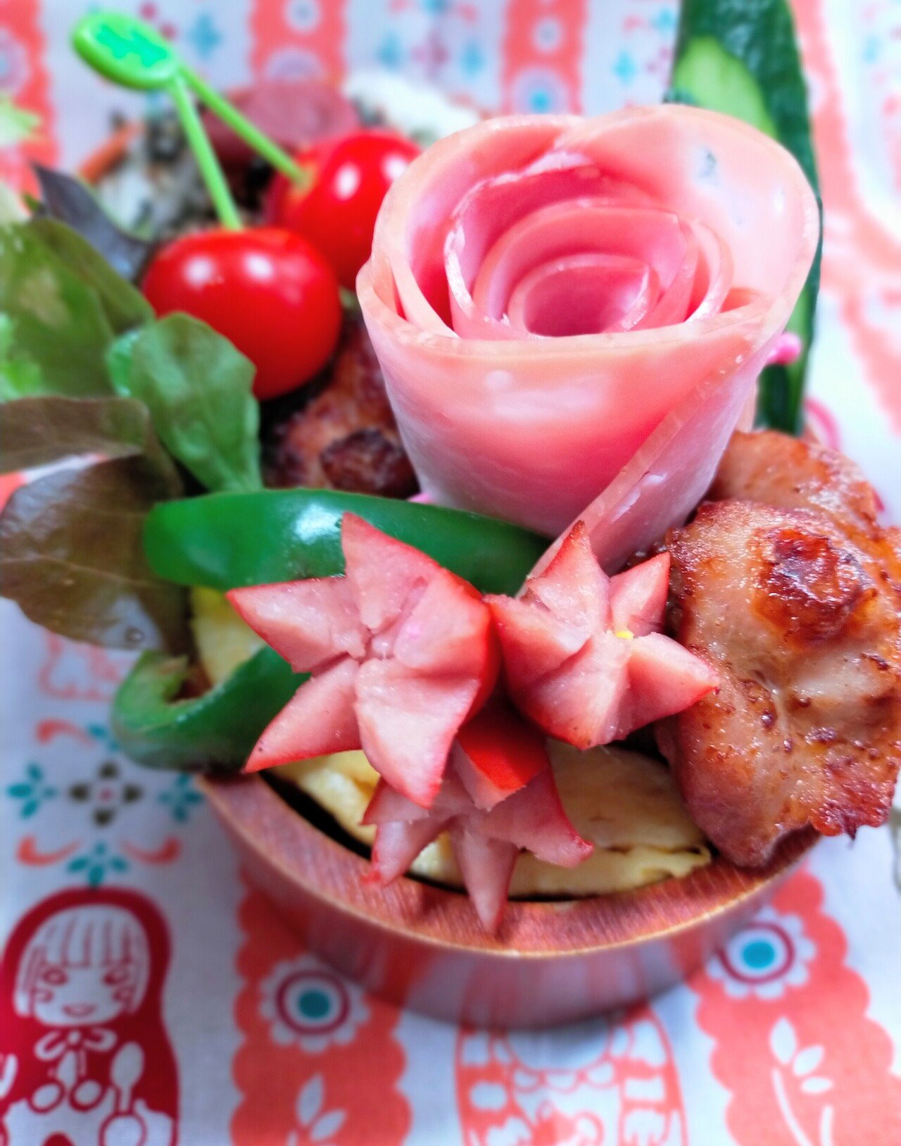 ふたたび 帰ってきた 3d 弁当 ﾟ 薔薇はピンク チューリップは赤 ピンクの薔薇弁当みなさんに届け ﾟ 望美 写真 3d弁当 ガーデン弁当 Note