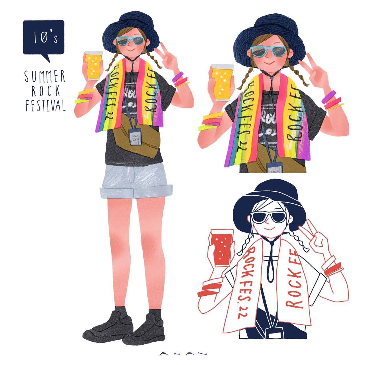 97人目 10代 夏フェス あなんよーこ イラストレーター Note