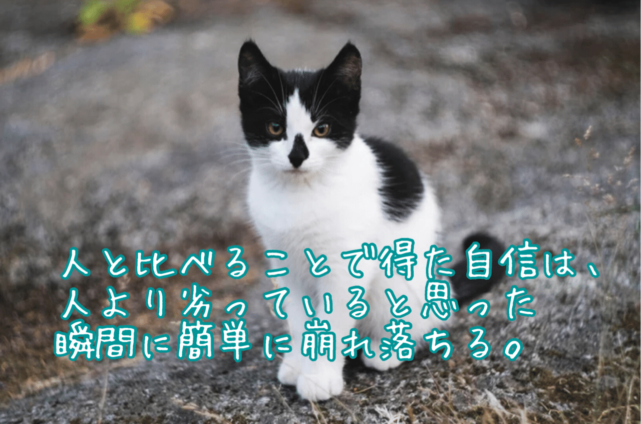 30 人と比べることで得た自信は 人より劣っていると思った瞬間に簡単に崩れ落ちる ほんとうの自信とは その人にしかできないことが誰にでも備わっている こと そしてそれぞれに無限の可能性を秘めていることを 元原優 悩み相談員 Note 30 人と比べることで得た自信は 人より劣っていると思った瞬間に簡単に崩れ落ちる ほんとうの自信とは その人にしかできないことが誰にでも備わっている こと そしてそれぞれに無限の可能性を秘めていることを 元原優 悩み相談員 Note