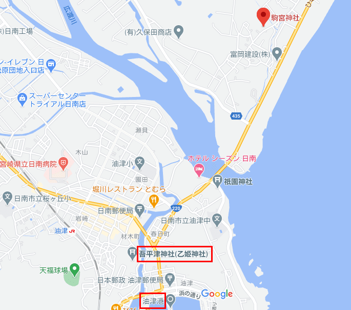 駒宮神社と吾平津神社