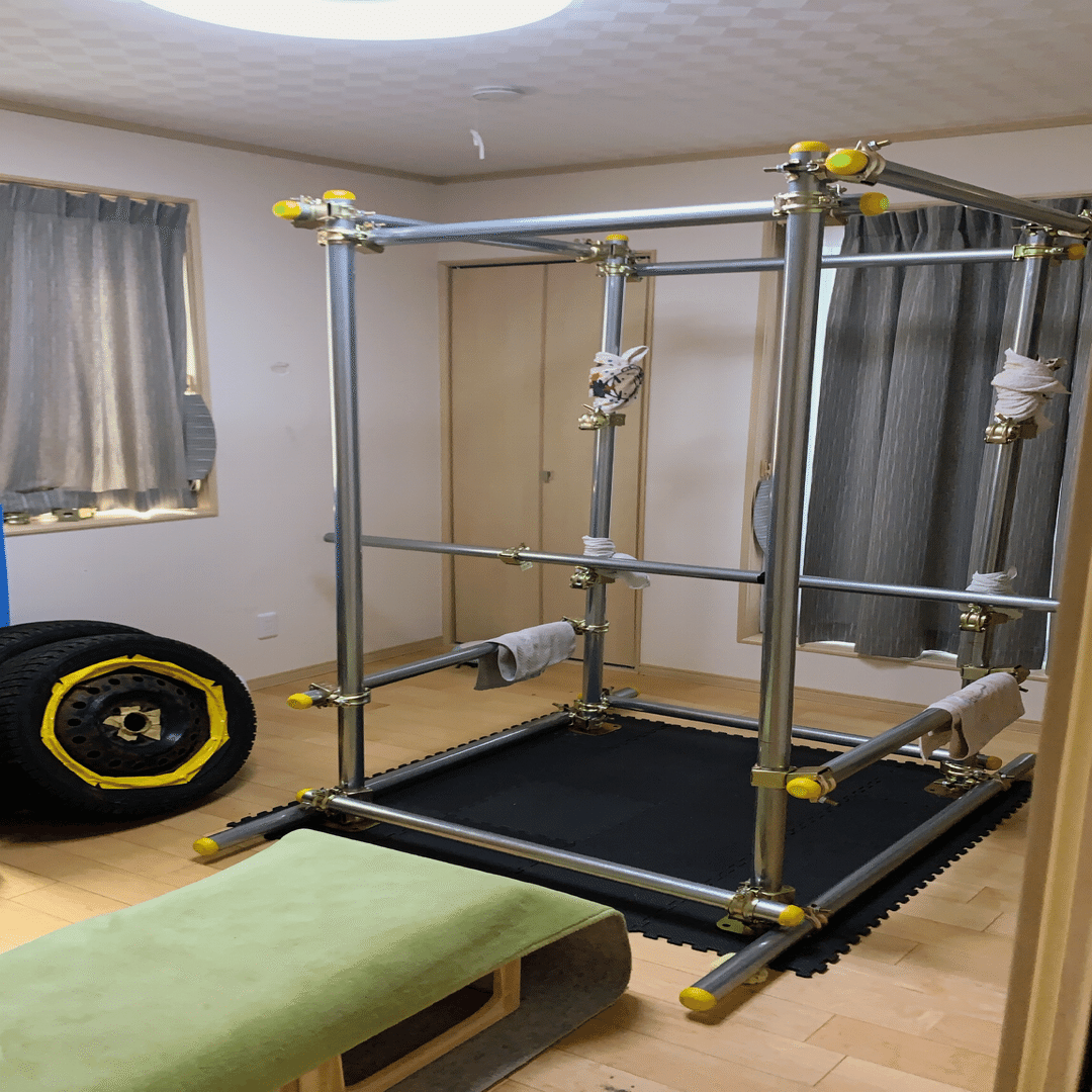 バーベルセット パワーラック 単管パイプ 自作