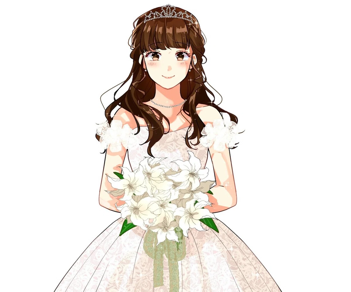 ウエディングドレスの女性