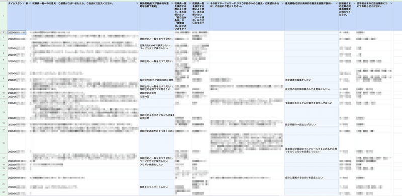 アンケートのspreadsheets1