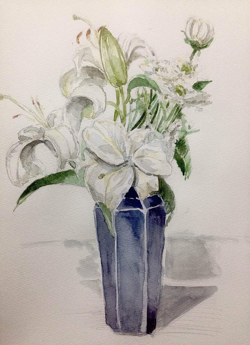 透明水彩で百合の花 なの Note