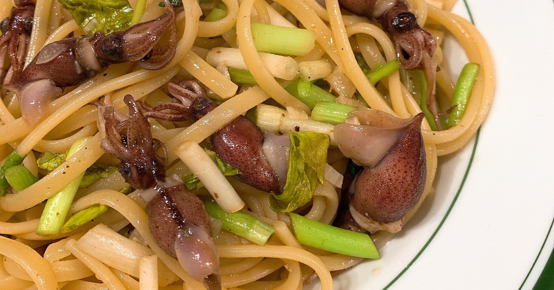 ほたるいかと根三つ葉の和風パスタ 365日のレシピ ナオフク Note ほたるいかと根三つ葉の和風パスタ 365日のレシピ ナオフク Note