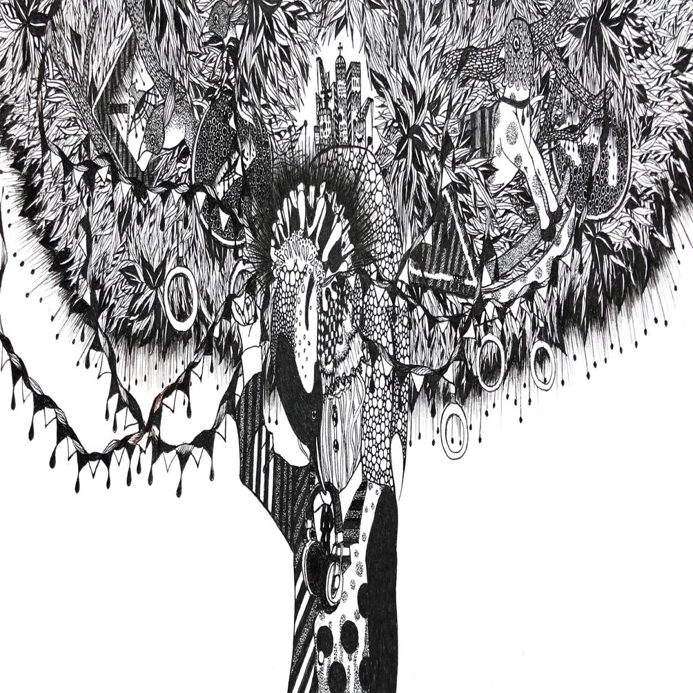 34 note展 ペン画作品解説#2「列車の夢をみる」｜34