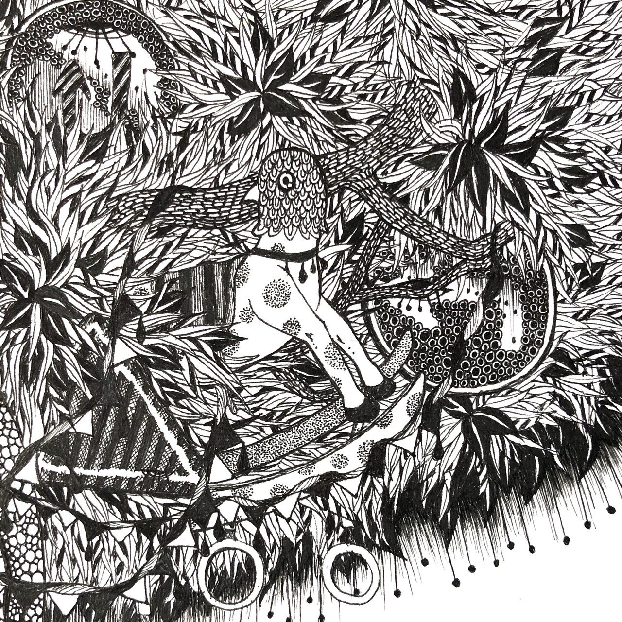 34 note展 ペン画作品解説#2「列車の夢をみる」｜34