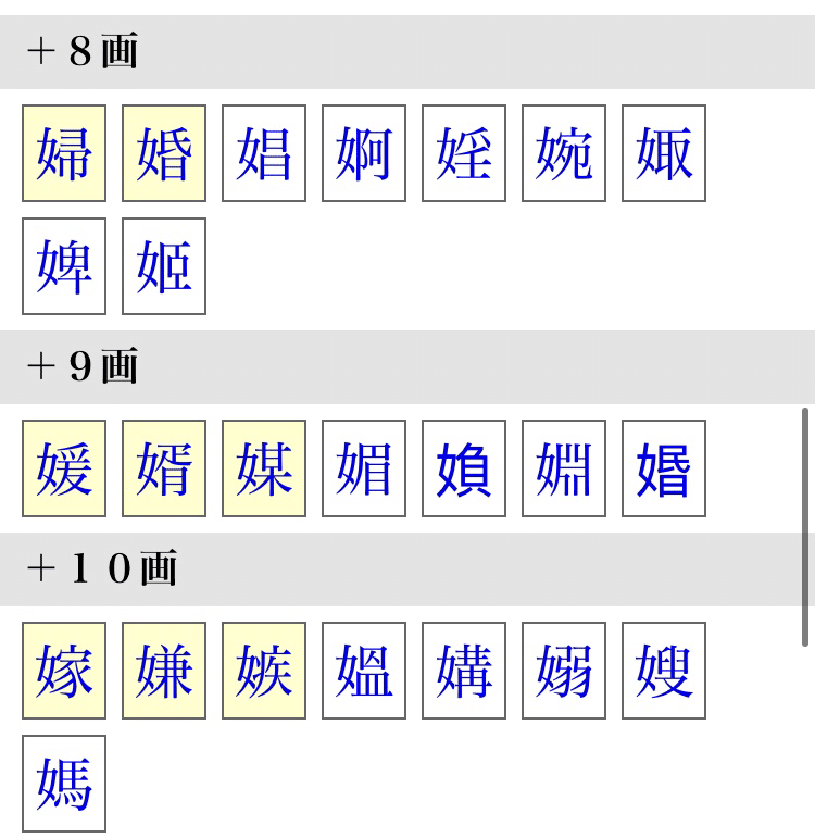 ３３ 女偏 の漢字 O Hayato Note