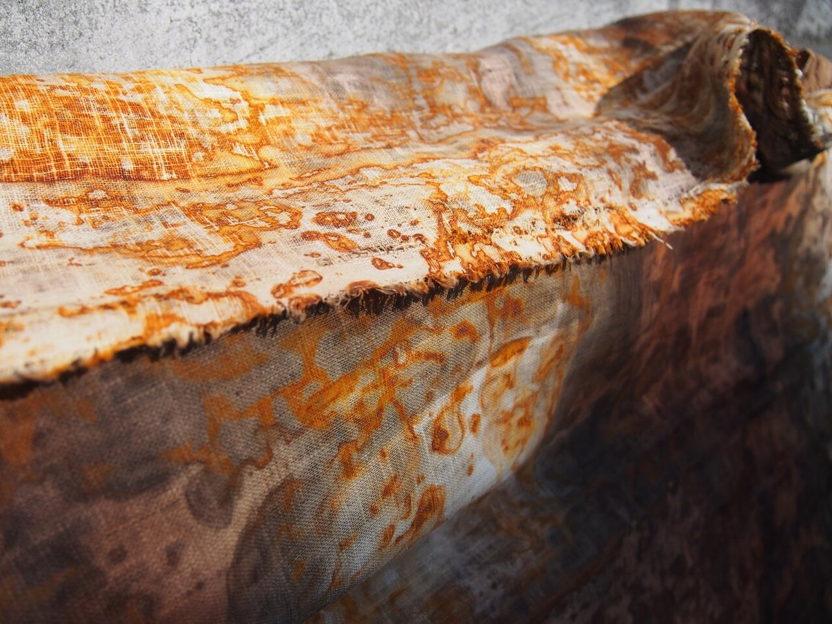 裂き布リボン 錆染め加工 好い 