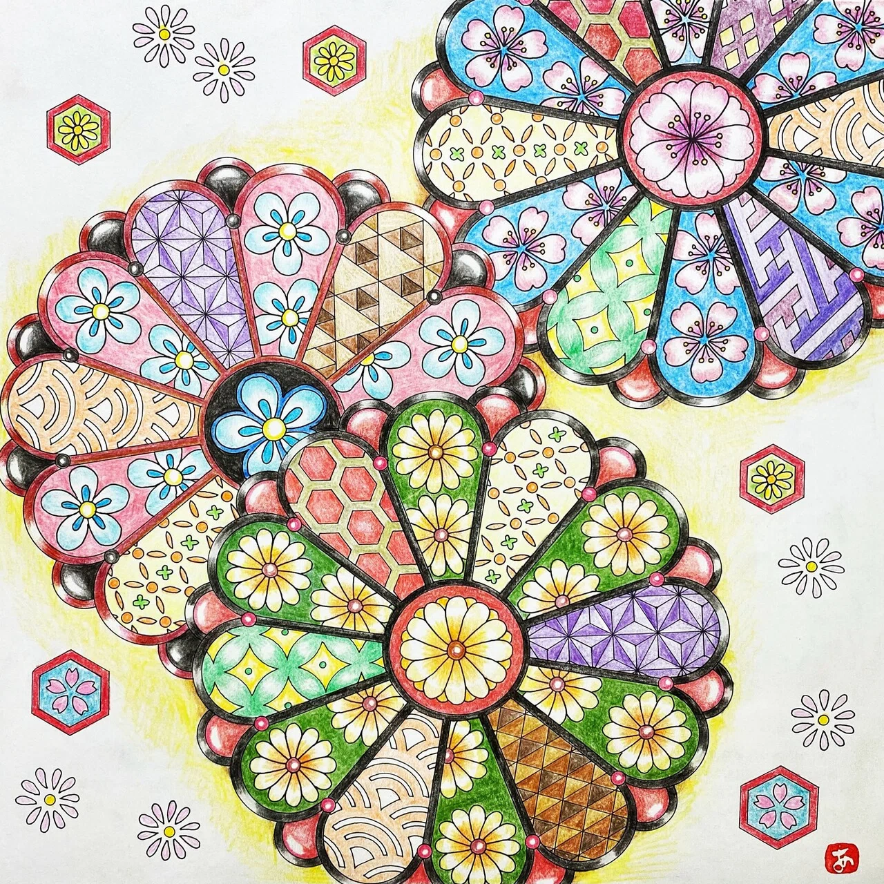 和の花暦と花もよう ぬり絵ブック｜あいまる