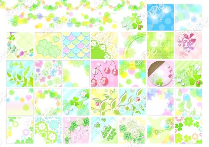 クローバー シロツメクサの花冠モチーフのイラスト集30パターン ちーもん Note クローバー シロツメクサの花冠モチーフのイラスト集30パターン ちーもん Note