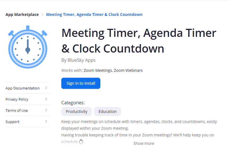 Zoomでタイマーを表示する Meeting Timer, Agenda Timer & Clock Countdown｜goodsun（a03）