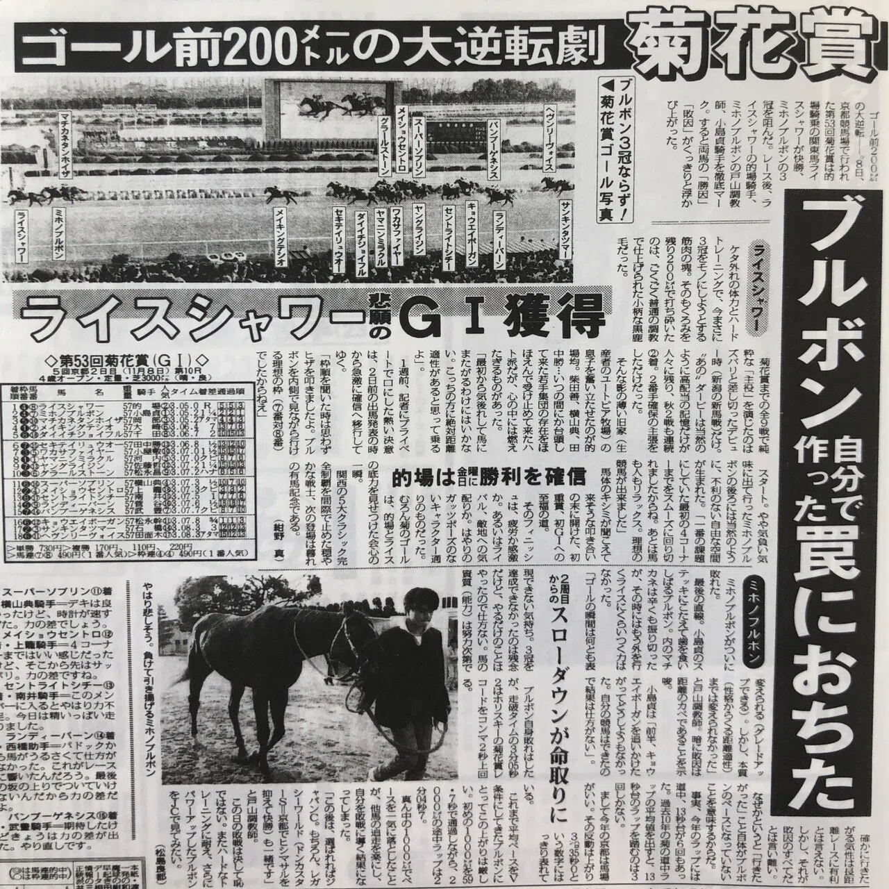天皇賞・春といえば「ウマ娘」で感動をくれたライスシャワー！〝孤高の 