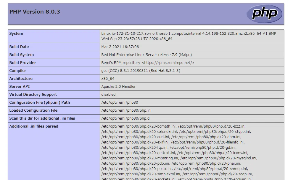 Amazon Linux 2 に php 8環境を作成する｜mitsu6809