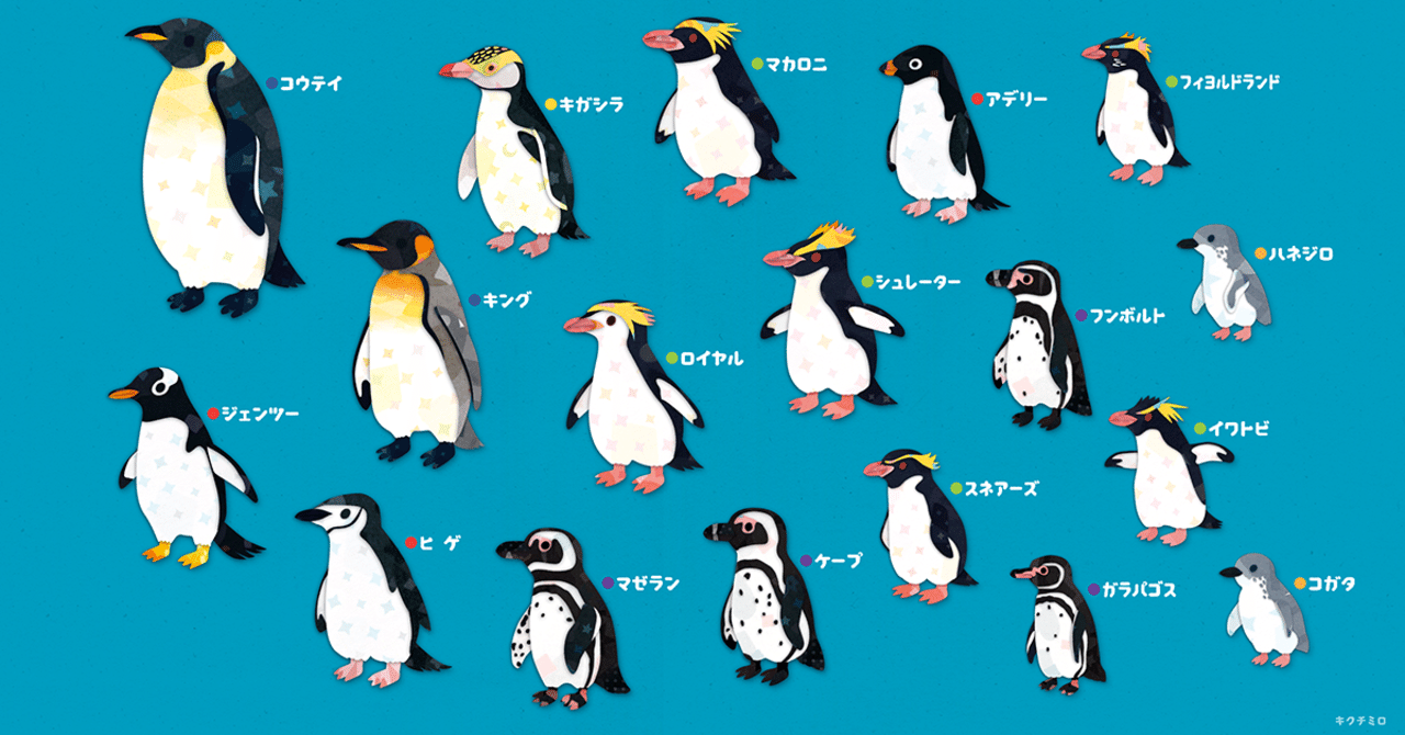 世界のペンギン全18種のイラスト キクチミロ Note