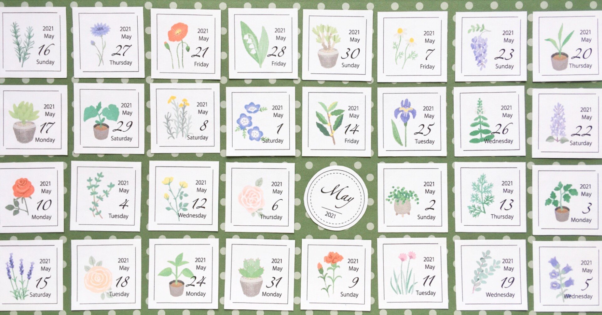 日付シート 21年5月 みらりーの さかたみき Note