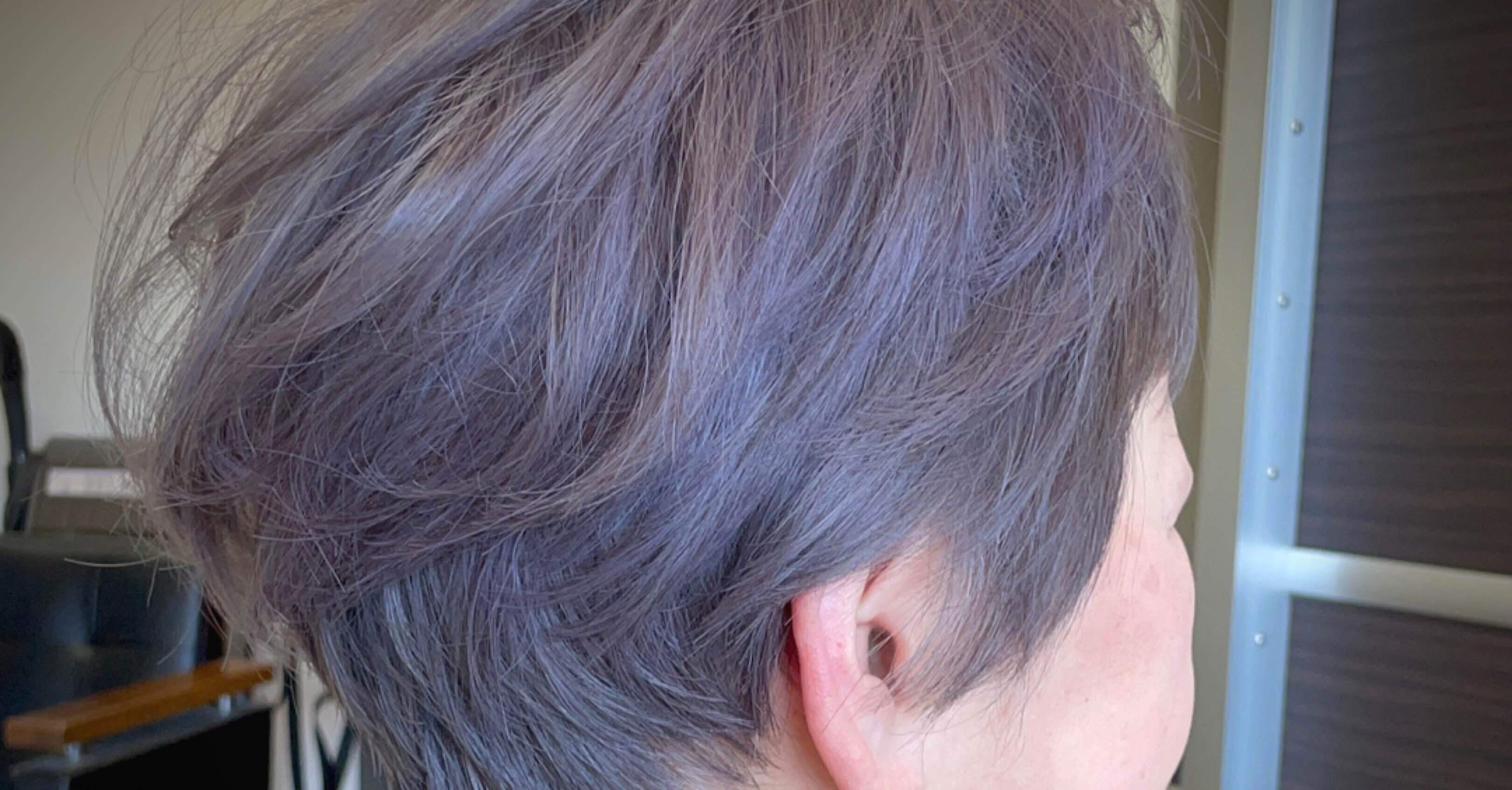 白髪を隠さずに染めたパープルグレイ イルミナレシピ公開 美容師カナダ Note