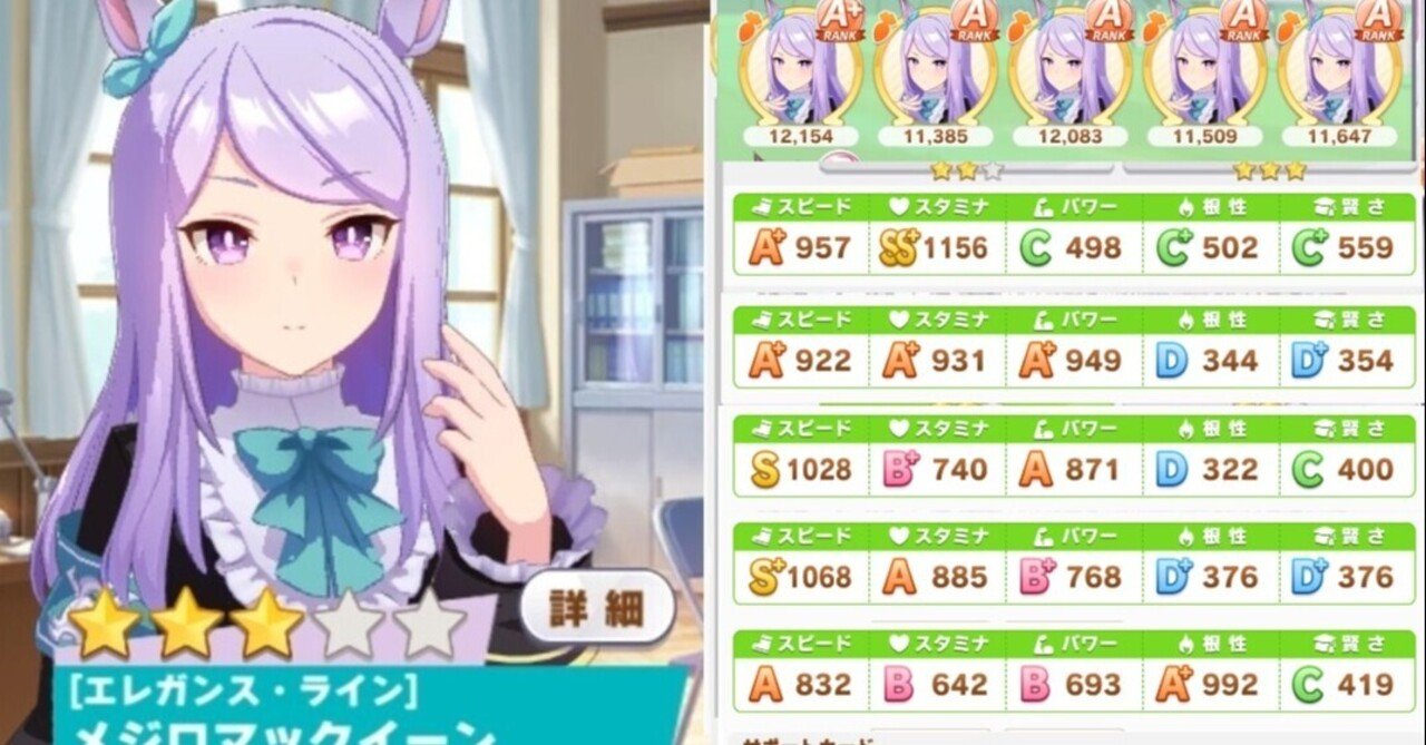 無 微課金向け マックイーンa帯到達への道 メジロマックイーン育成日記 総括偏 Merci 厩舎 Note