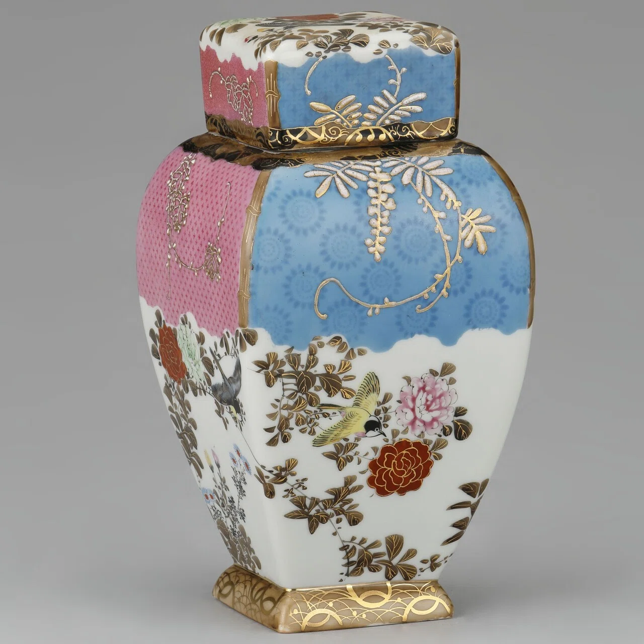 明治 名古屋絵付け 鯉文六角花瓶 松村九助 森村組 横山美術館、noteはじめます｜横山美術館