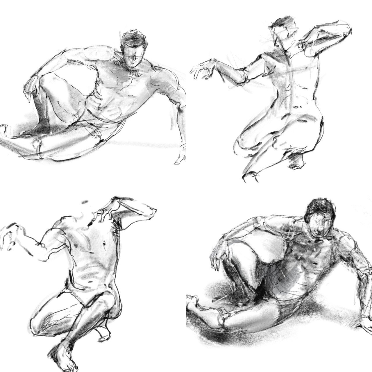 3ヶ月で人物クロッキー1000枚描いた話｜akiconute