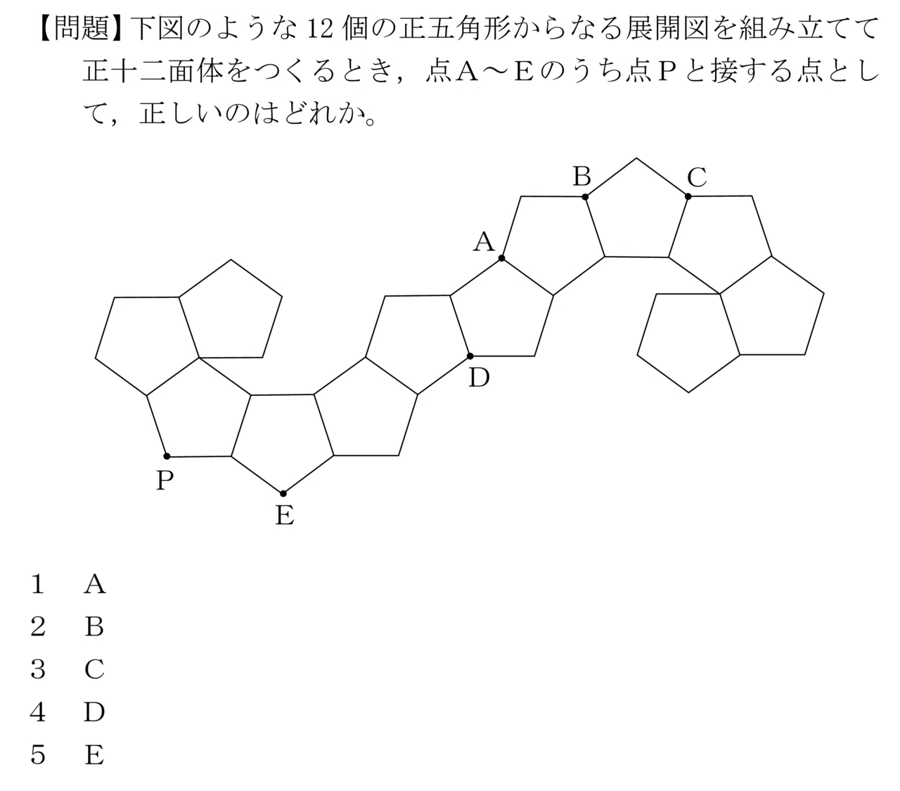正 十 二 面体 展開 図