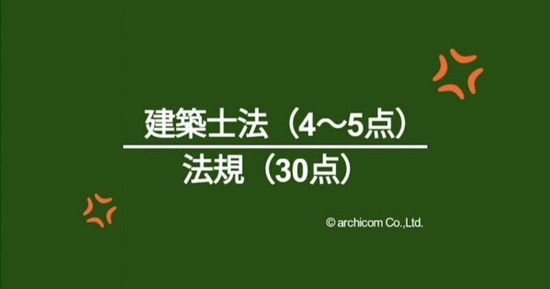 一級建築士学科試験│法規において建築士法の問題を確実に得点することの意義