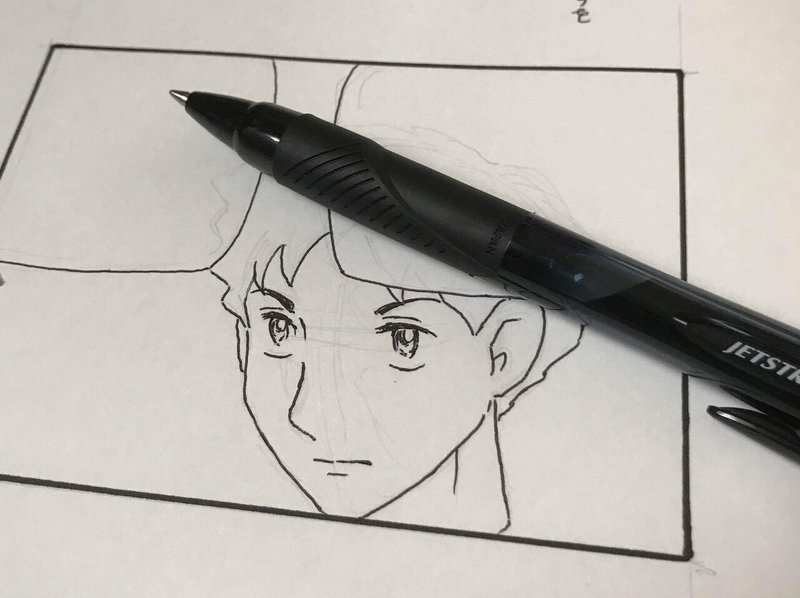 色鉛筆で4コママンガ ペン入れ らくぼろ Note